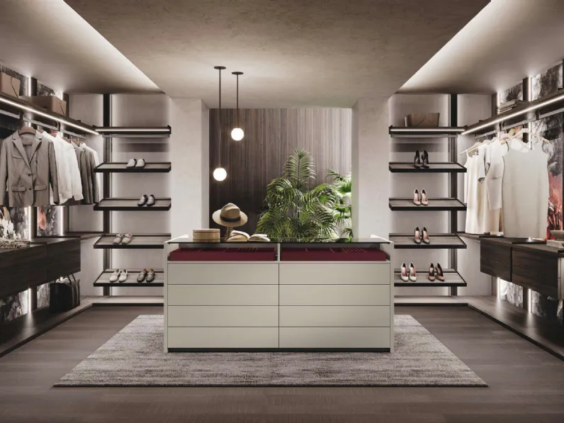 Cabina Armadio Wave in rovere e laccato di GF Interiors