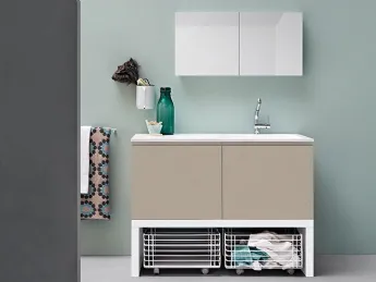 Mobile bagno laccato Soft Grey opaco con lavabo integrato – Martinelli  Pavimenti