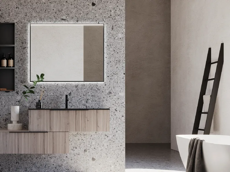 Mobile da Bagno sospeso effetto legno Groove GV01 di Arteba