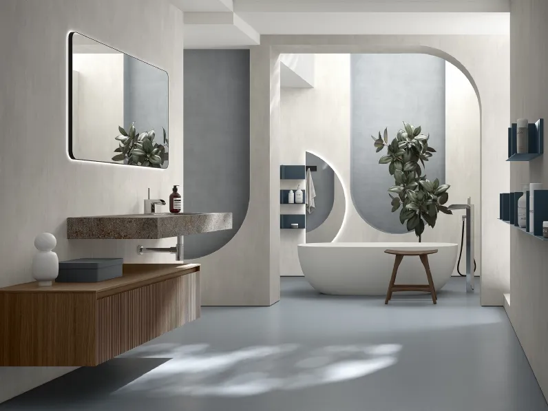 Mobile da Bagno Blend 602 in noce canaletto di Rab Arredobagno