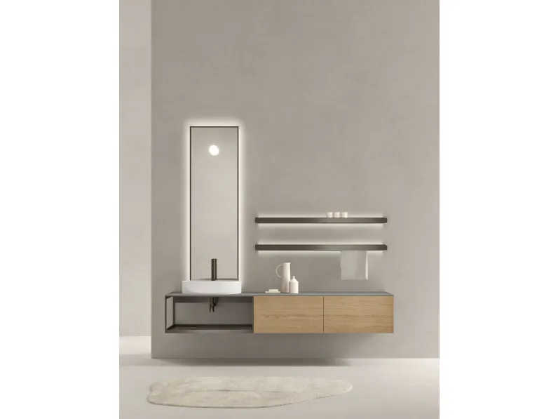 Mobile da Bagno sospeso in rovere miele Fjord 24 04 di Milldue