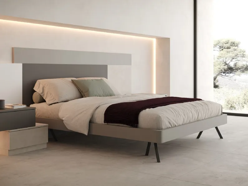 Letto con testiera in laccato opaco Velvet di Giessegi