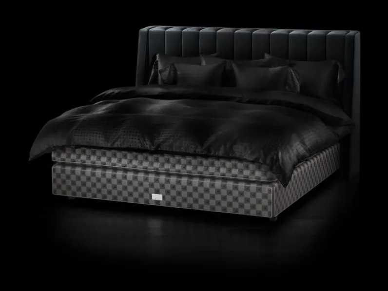 Letto in tessuto con testiera Drēmər Phantom Charcoal di Hastens