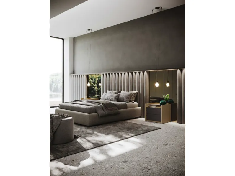 Letto Arabesque Mirror in tessuto con specchi di GF Interiors