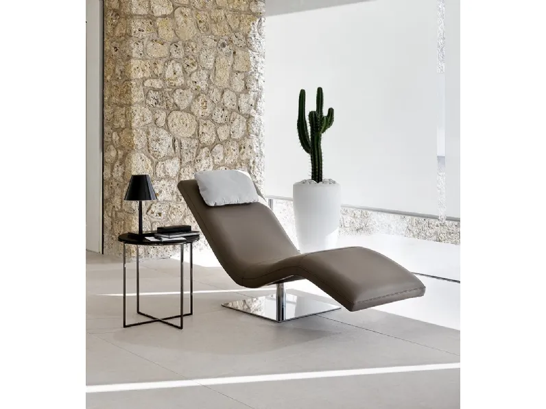 Poltrona Kalinda Chaise Longue in pelle di Alberta Salotti