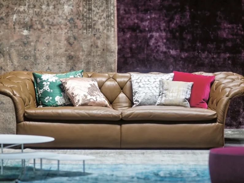 Divano trapuntato in pelle Bohemian di Moroso