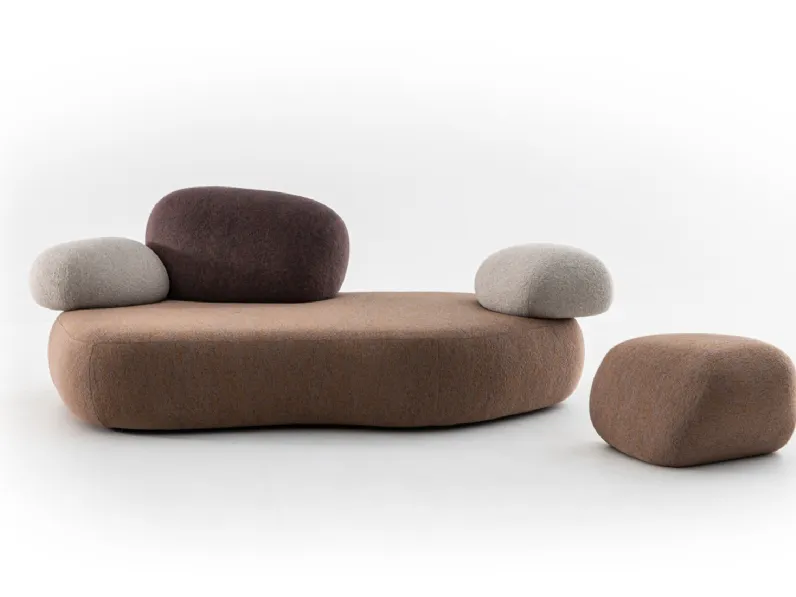 Divano lineare Pebble Rubble di Moroso