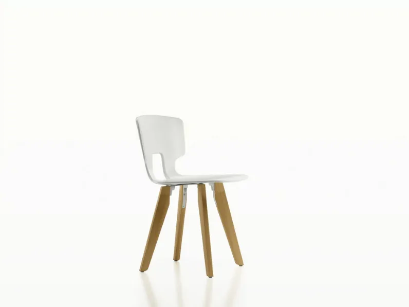 Sedia Erice Wood in plastica con gambe in legno di Alias