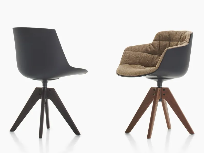 Sedia Flow Chair in policarbonato con imbottitura di MDF Italia