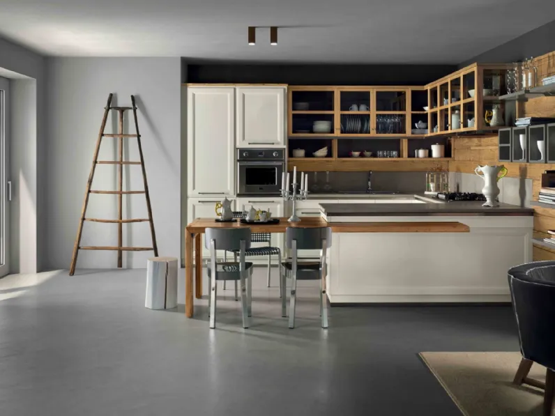 Cucina Classica con penisola allungabile Living Design 4 de L'Ottocento