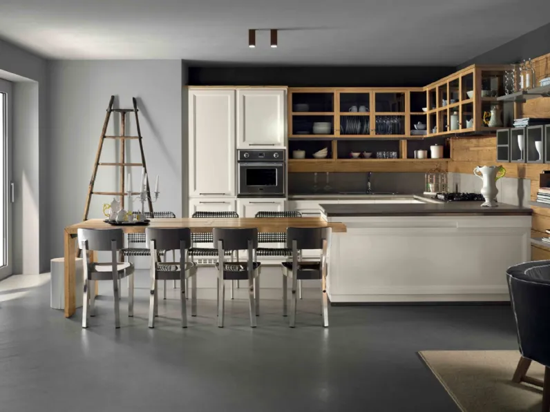 Cucina Classica con penisola allungabile Living Design 4 de L'Ottocento