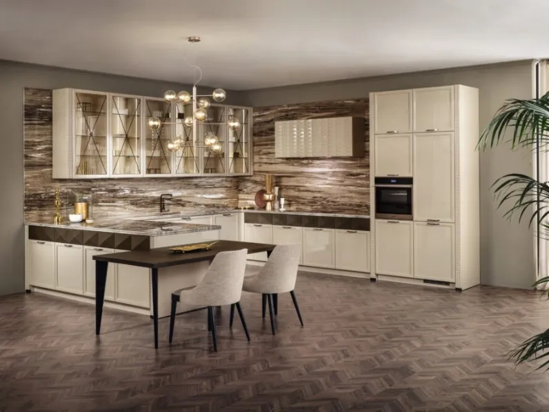 Cucina Classica con penisola Luxury Glam di Aster Cucine