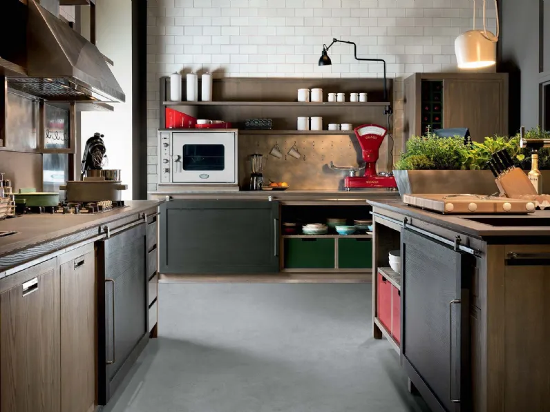 Cucina Design con isola Industrial Chic 4 de L'Ottocento