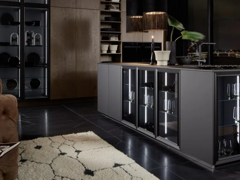 Cucina Design con isola Markante Nero di Nolte