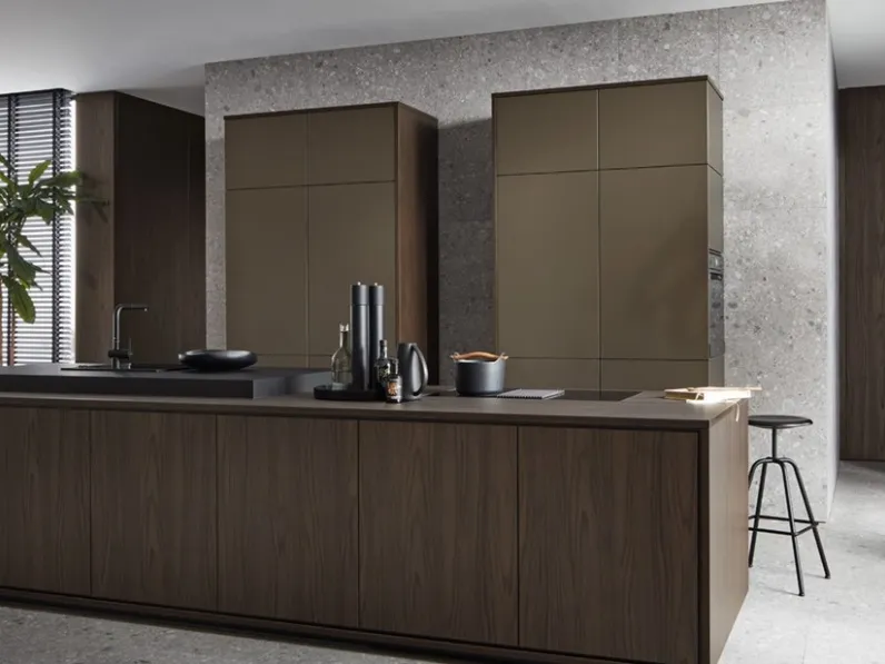 Cucina Design con isola Neoleaf Neopure di Nolte