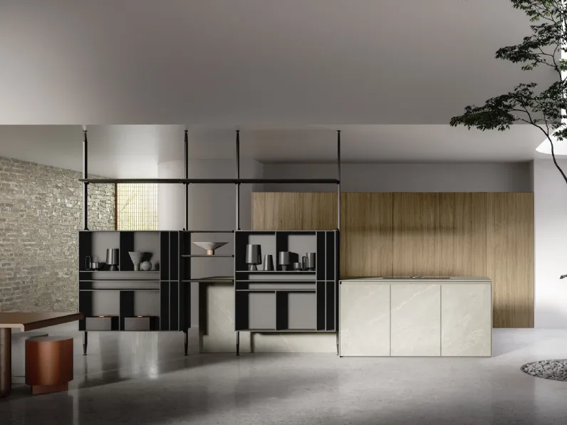 Cucina Design Sistema 22 Scenografica in gres e rovere di Alta Cucine