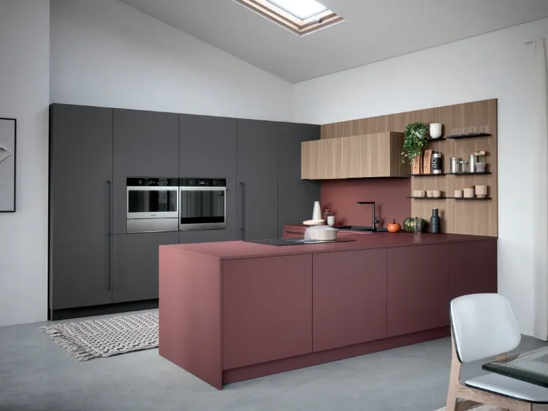 Cucina Moderna con penisola Colibrì Maniglia 02 di Forma Cucine