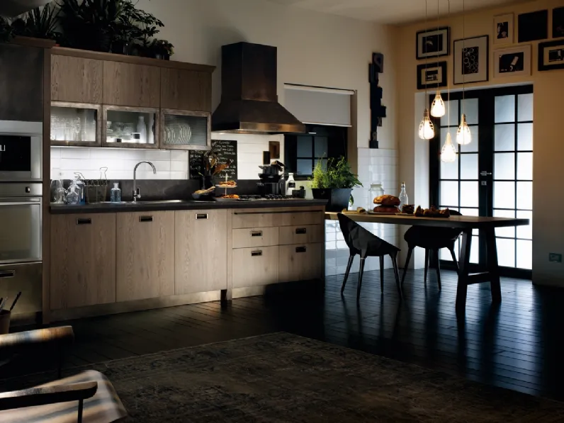 Cucina Moderna Diesel Social Kitchen in Ruxe Grey con penisola di Scavolini