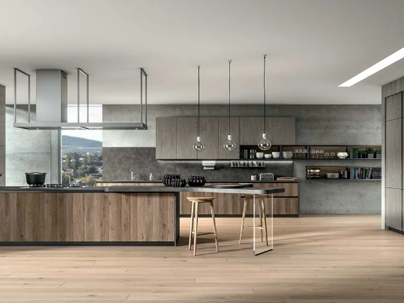 Cucina Moderna con penisola Ventidue & XL 07 di GM Cucine