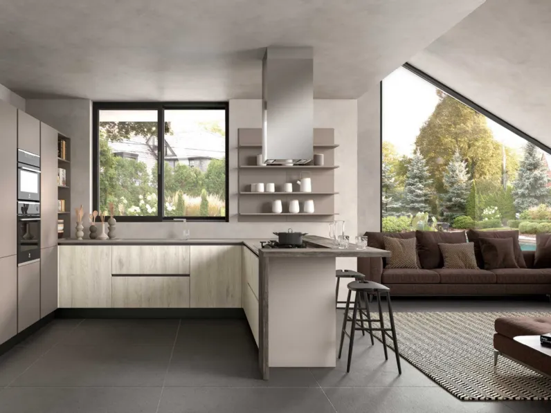 Cucina Moderna con penisola Joy 06 di GM Cucine