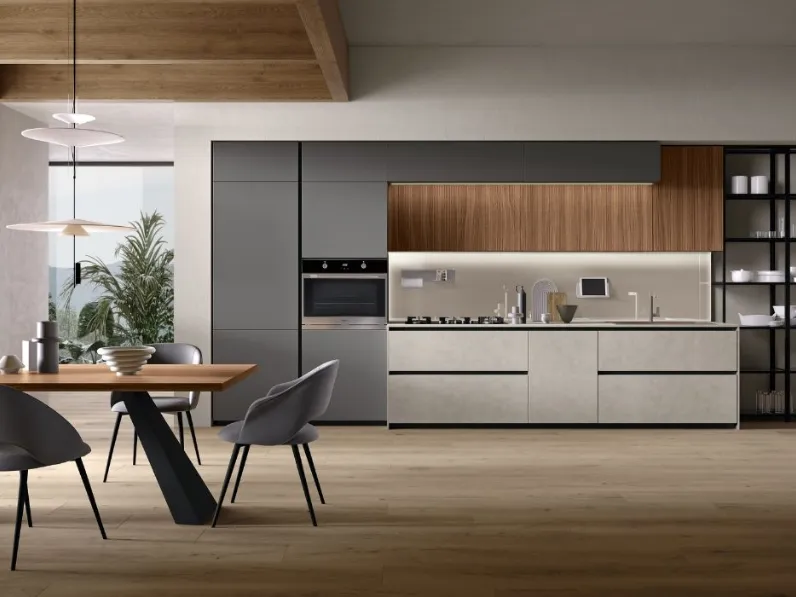 Cucina Moderna lineare Light On Design 3 di Cucinesse