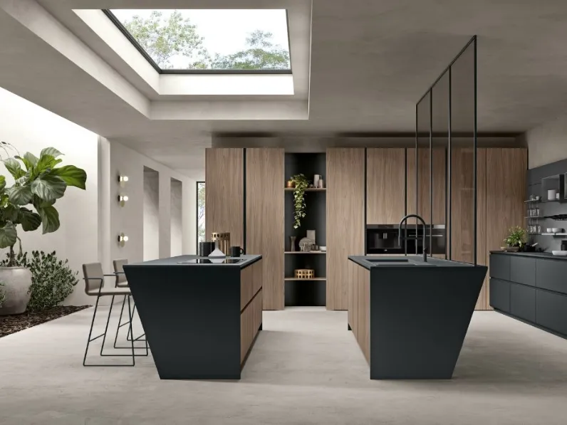 Cucina Moderna con doppia isola Light On Design 4 di Cucinesse