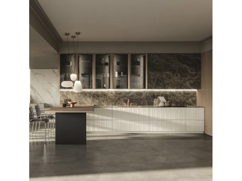 Cucina Moderna con penisola Pure Glam di Aster Cucine