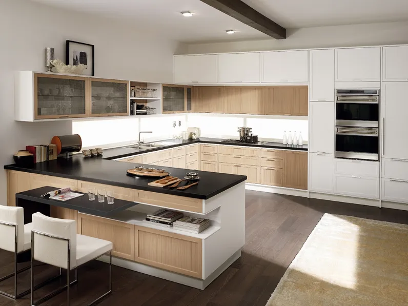 Cucina Moderna con penisola Timeline di Aster Cucine