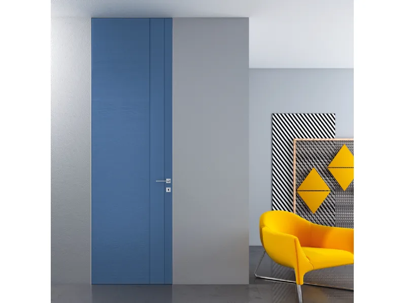 Porta interna Ideale ID25 in frassino laccato blu di Sololegno