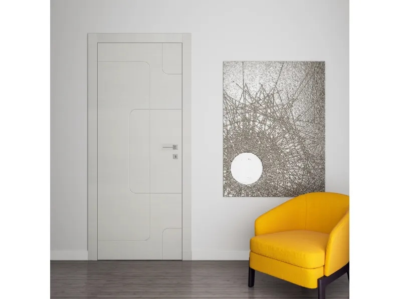 Porta interna Living LV01 in legno laccato grigio di Sololegno