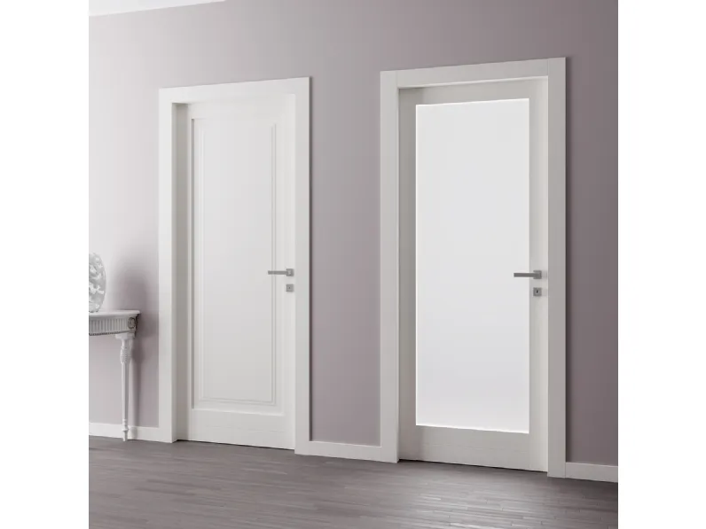 Porta interna Sintesi MD01 in rovere laccato bianco di Sololegno