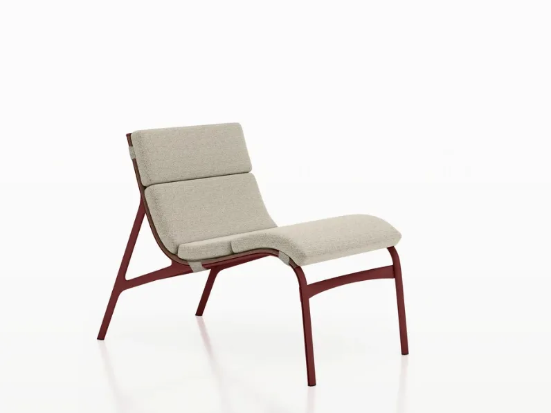 Poltroncina in metallo con cuscino in tessuto imbottito Armframe Soft Outdoor di Alias