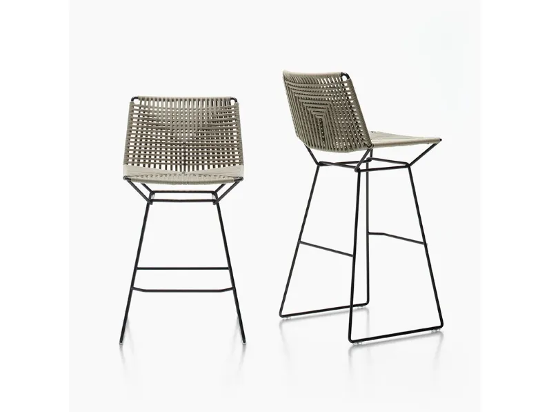 Sgabello in corda intrecciata Neil Twist Stool di MDF Italia