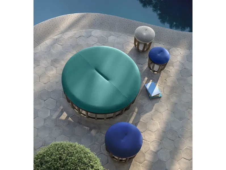 Pouf Swing in tessuto con base in alluminio di Ethimo