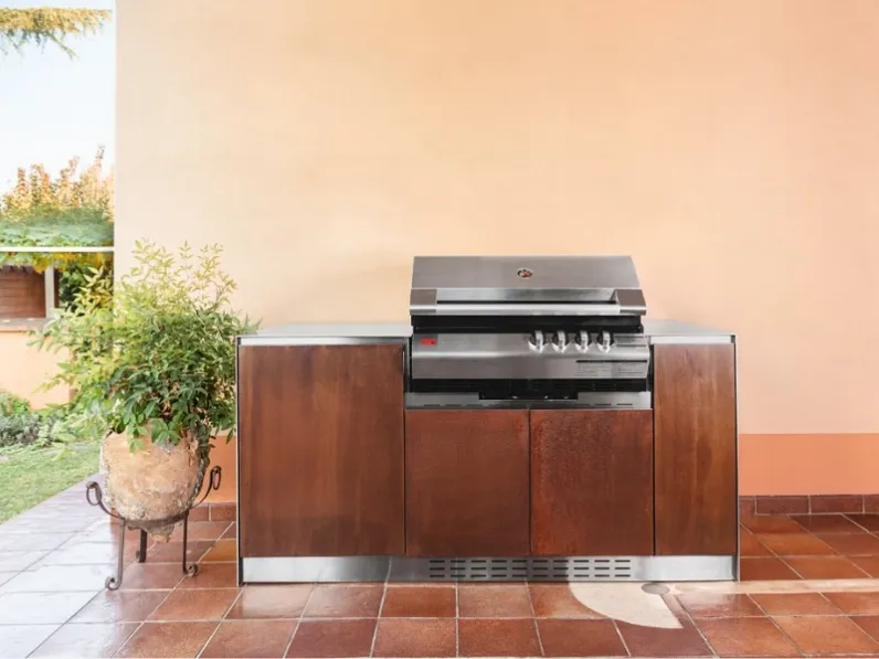 Cucina da esterno Via Nolfi Acciaio corten di OF Outdoor kitchens