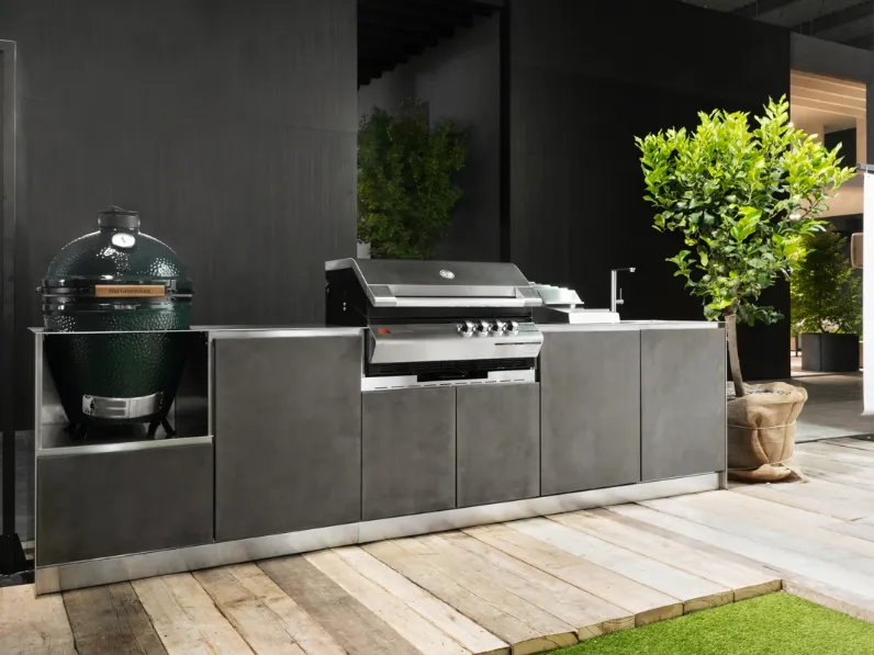 Cucina da esterno Via Nolfi in acciaio inox vintage di OF Outdoor kitchens